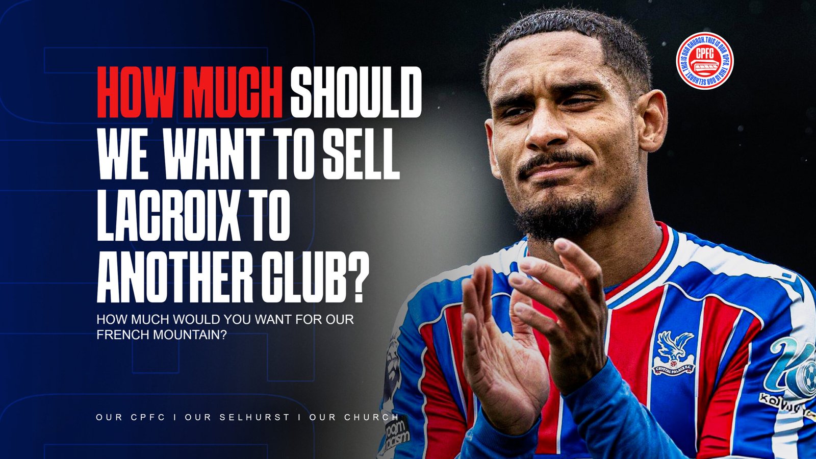 Maxence Lacroix in Crystal Palace kit at Selhurst Park
